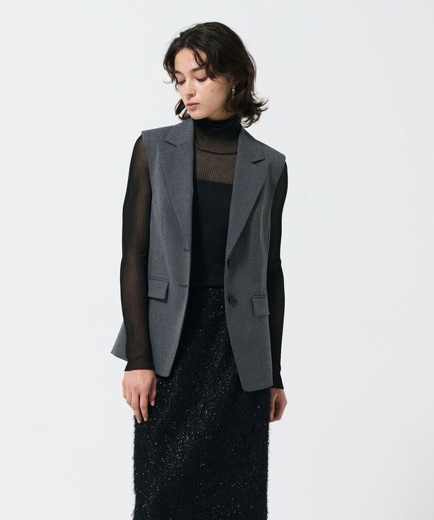 GRACE CONTINENTAL バックチュールジレ グレー