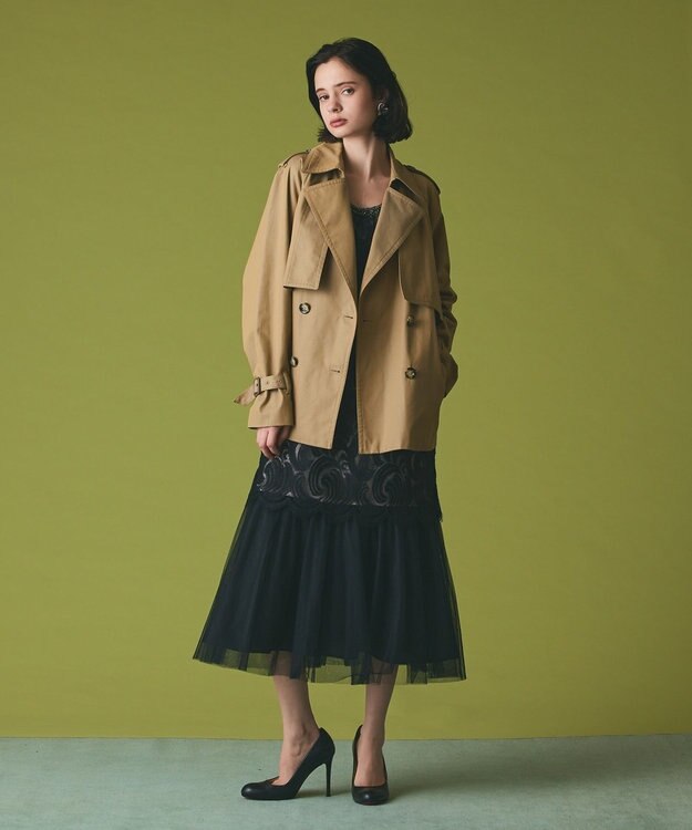 GRACE CONTINENTAL ケープショートトレンチコート ベージュ