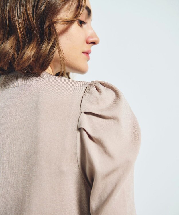 GRACE CONTINENTAL タックスリーブニットトップ ベージュ