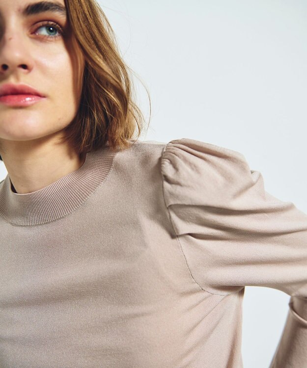 GRACE CONTINENTAL タックスリーブニットトップ ベージュ