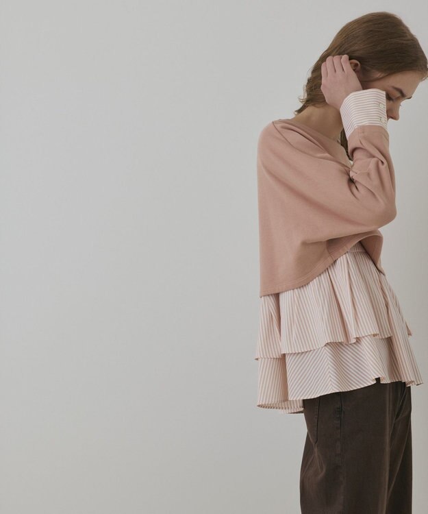 GRACE CONTINENTAL タックフリルヘムカットトップ ピンク