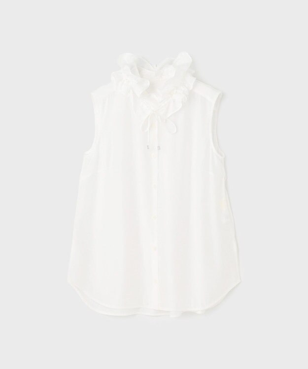 GRACE CONTINENTAL マルチフリルノースリーブブラウス ホワイト