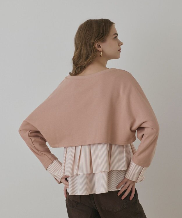 GRACE CONTINENTAL タックフリルヘムカットトップ ピンク