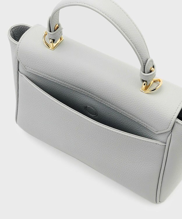 GRACE CONTINENTAL フラップショルダーバッグ ライトグレー