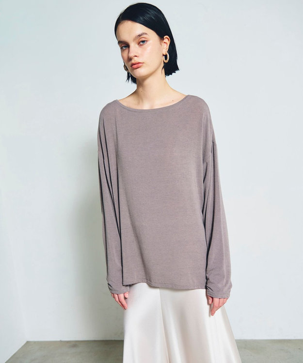 GRACE CONTINENTAL ロゴ刺繍カットトップ グレー