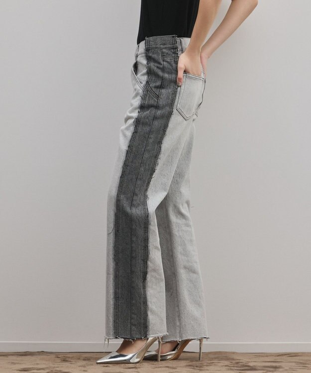 GRACE CONTINENTAL リメイクフレアデニムパンツ ブラック