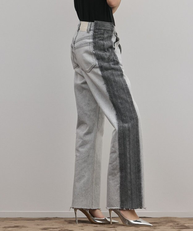 GRACE CONTINENTAL リメイクフレアデニムパンツ ブラック