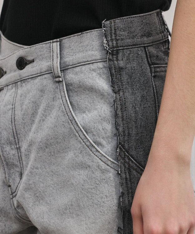 GRACE CONTINENTAL リメイクフレアデニムパンツ ブラック