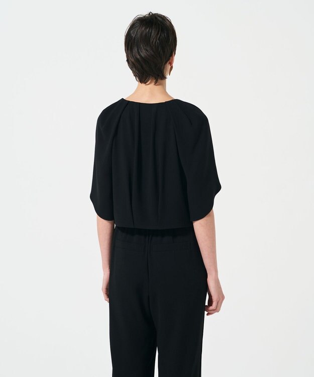 GRACE CONTINENTAL ケープスリーブトップ ブラック