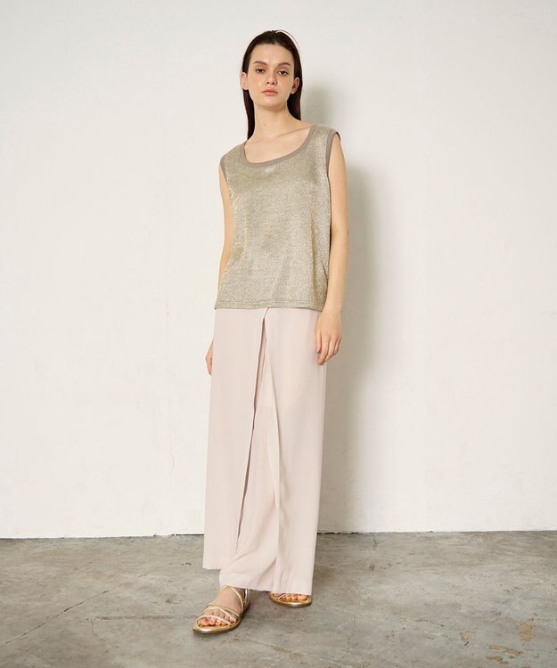 GRACE CONTINENTAL ラメカットトップ ゴールド
