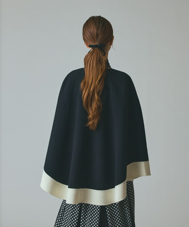 GRACE CONTINENTAL ストール付リバーケープ ブラック