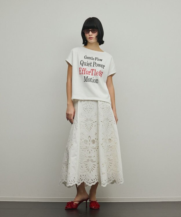 GRACE CONTINENTAL ルーズロゴTシャツ ホワイト