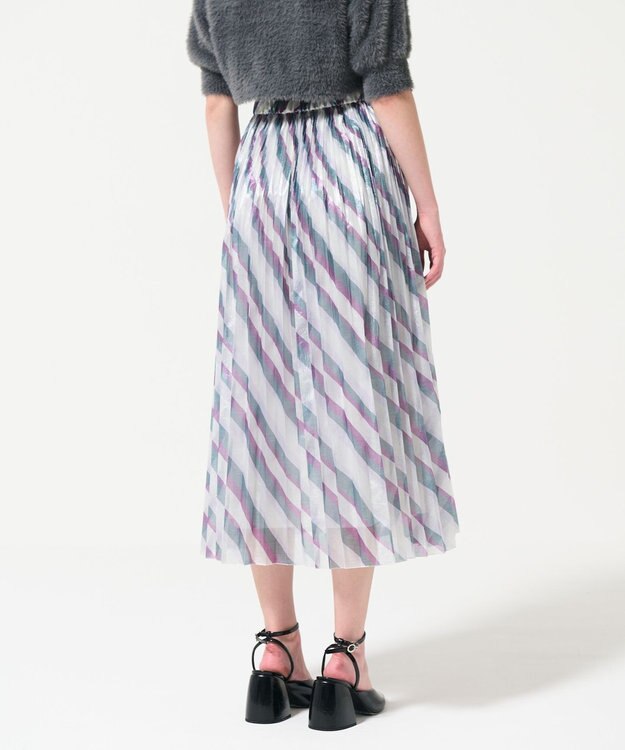 GRACE CONTINENTAL ラメラインプリーツスカート パープル