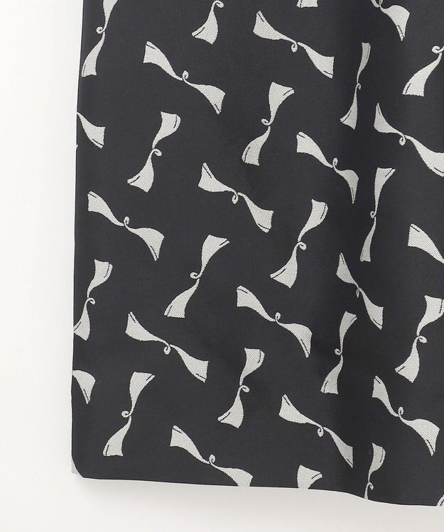 GRACE CONTINENTAL リボンジャガードワンピース ブラック