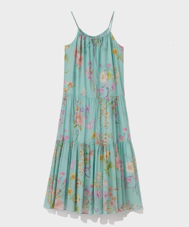 GRACE CONTINENTAL ボタニカルティアードドレス ミント