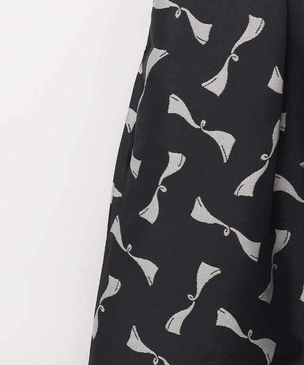 GRACE CONTINENTAL リボンジャガードワンピース ブラック