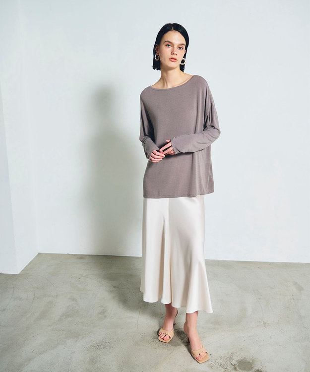 GRACE CONTINENTAL ロゴ刺繍カットトップ グレー