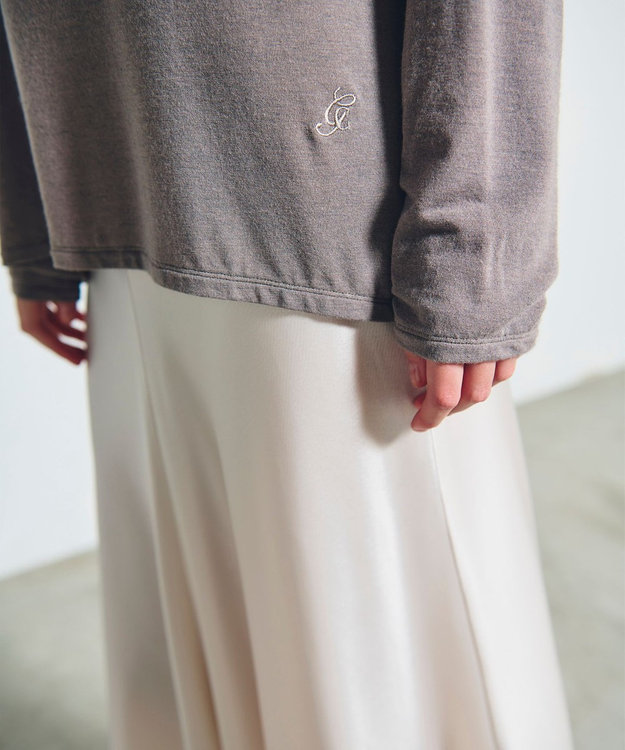 GRACE CONTINENTAL ロゴ刺繍カットトップ グレー