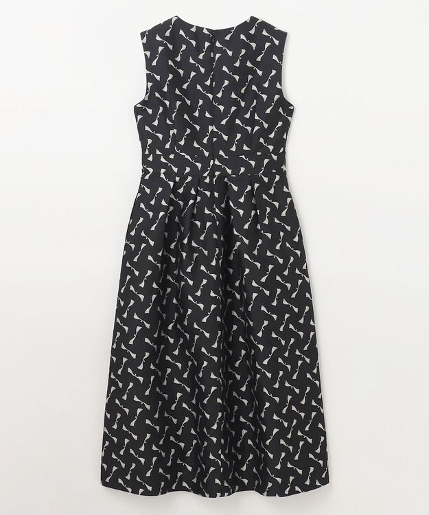 GRACE CONTINENTAL リボンジャガードワンピース ブラック