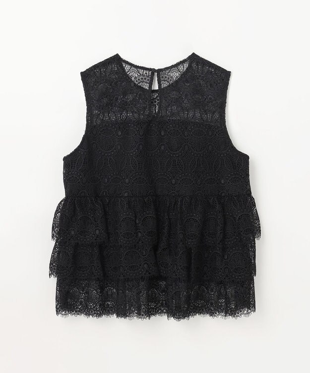 GRACE CONTINENTAL レースギャザートップ ブラック