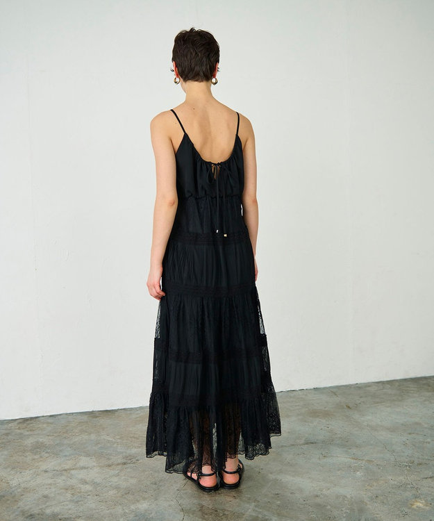 GRACE CONTINENTAL レースコンビキャミソールワンピース ブラック