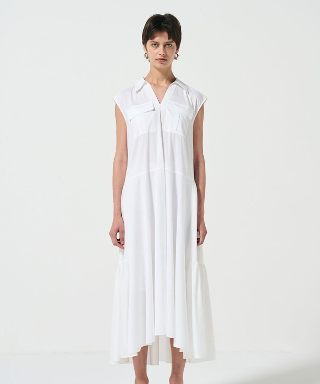 GRACE CONTINENTAL ティアードコンビシャツワンピース ホワイト