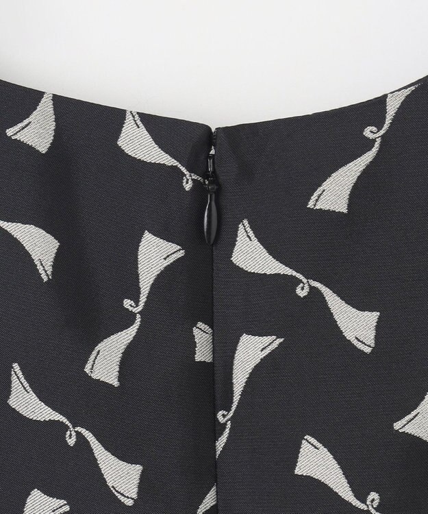 GRACE CONTINENTAL リボンジャガードワンピース ブラック