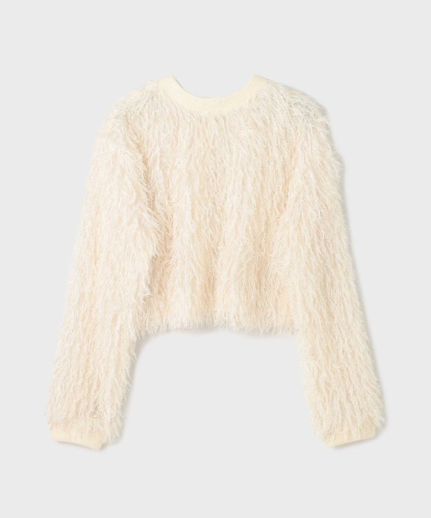 GRACE CONTINENTAL フリンジニットカーディガン ホワイト