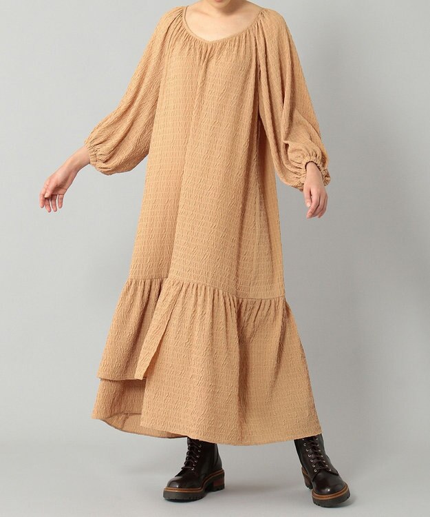 GRACE CONTINENTAL バックリボンサックドレス オレンジ