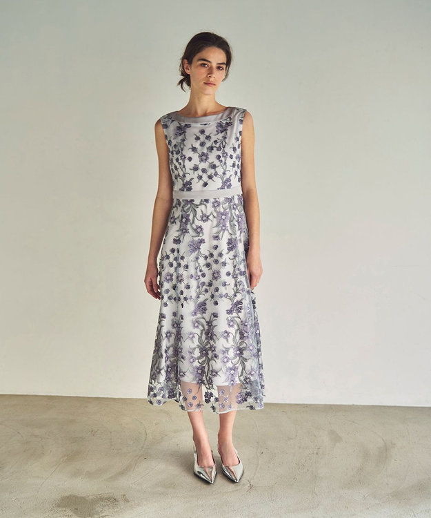 GRACE CONTINENTAL スモール3Dフラワードレス グレー