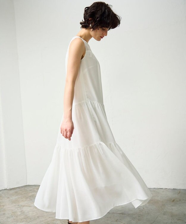 GRACE CONTINENTAL シアードレープマキシ ホワイト