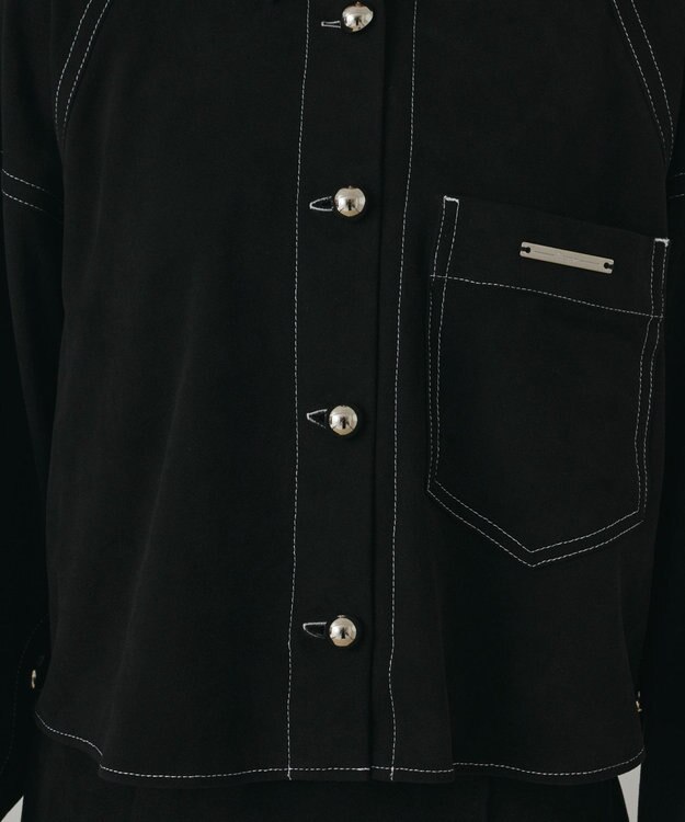 GRACE CONTINENTAL フェイクスウェードブラウス ブラック