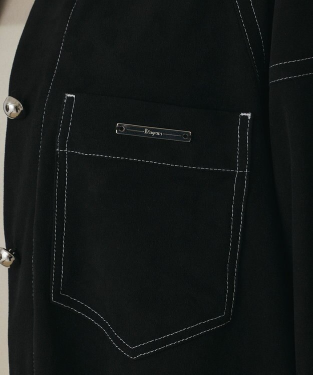 GRACE CONTINENTAL フェイクスウェードブラウス ブラック