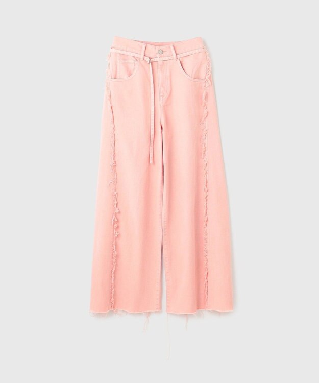 GRACE CONTINENTAL フリンジバギーパンツ ピンク