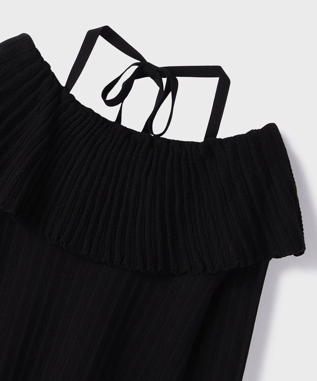 GRACE CONTINENTAL アイレットフレアニットトップ ブラック