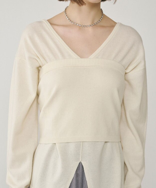 GRACE CONTINENTAL ウールベアニットトップ ホワイト