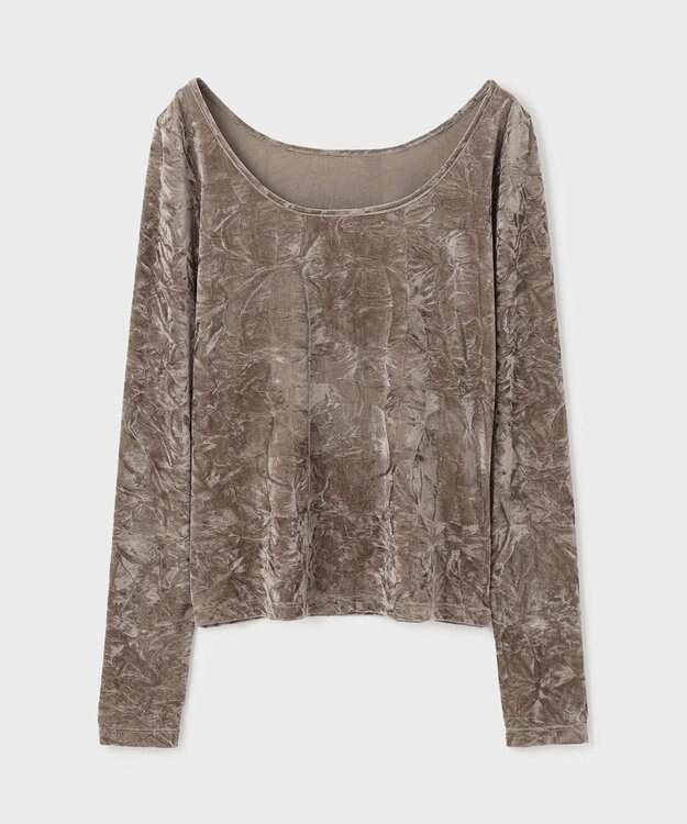 GRACE CONTINENTAL クラッシュベロアカットトップ ブラウン