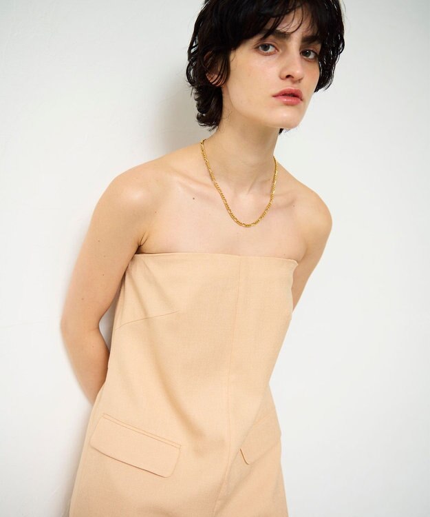 GRACE CONTINENTAL リネンタッチビスチェサロペ ピンク