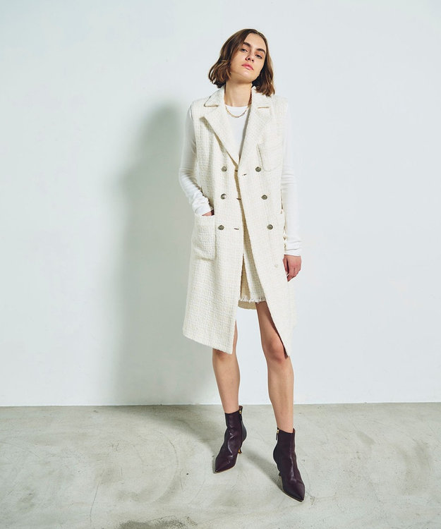 GRACE CONTINENTAL ツイードジレワンピース キナリ