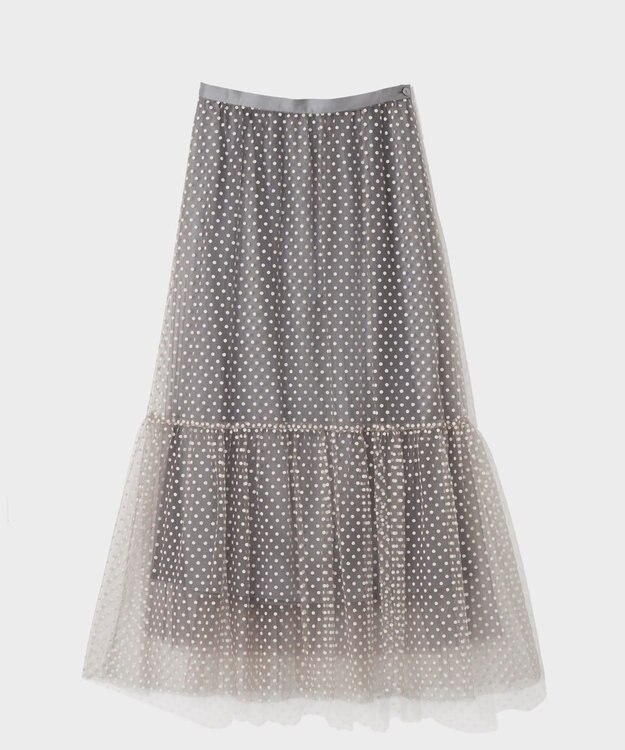 GRACE CONTINENTAL フロッキーチュールスカート グレー