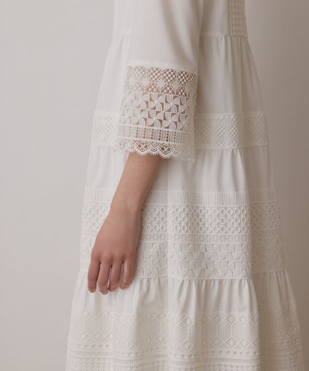 GRACE CONTINENTAL レースコンビワンピース ホワイト