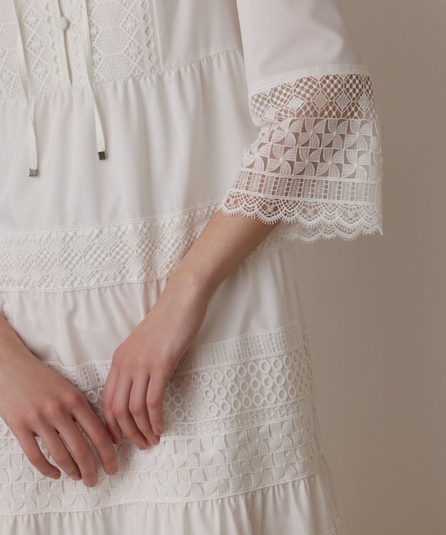 GRACE CONTINENTAL レースコンビワンピース ホワイト