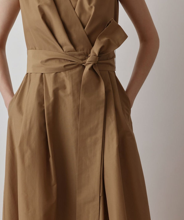 GRACE CONTINENTAL トリアセコットンワンピース キャメル