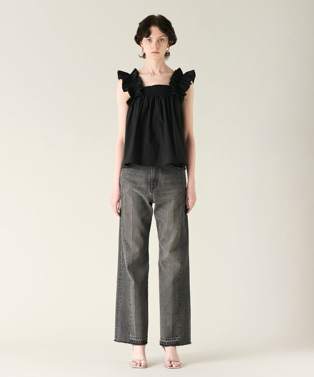 GRACE CONTINENTAL ショルダーフリルトップ ブラック