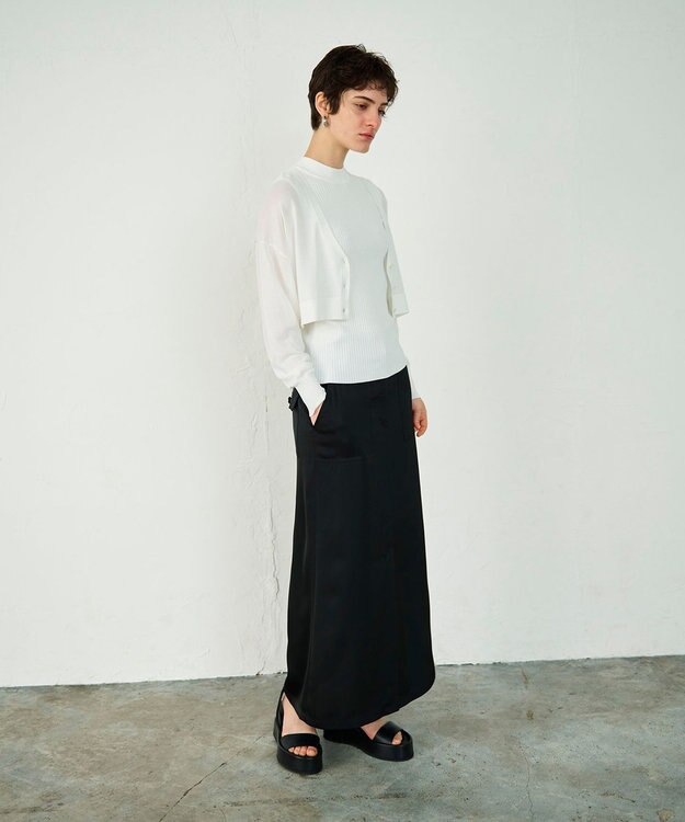 GRACE CONTINENTAL ショートドルマンニットカーディガン ホワイト