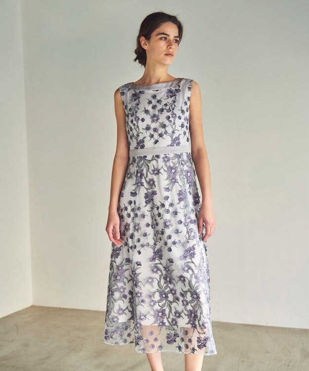 GRACE CONTINENTAL スモール3Dフラワードレス グレー