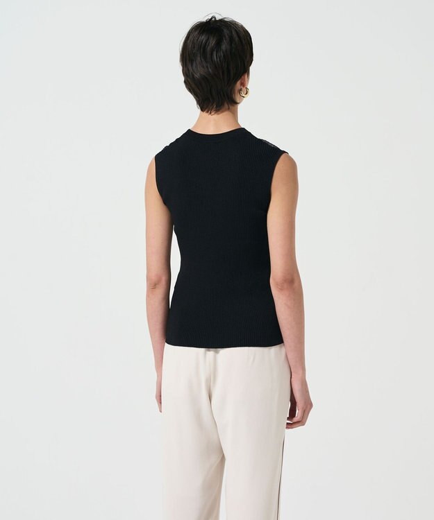 GRACE CONTINENTAL リブシアーニットトップ ブラック