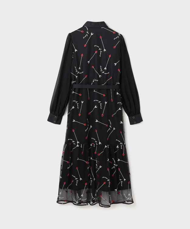 GRACE CONTINENTAL ハートアロー刺繍ワンピース ブラック