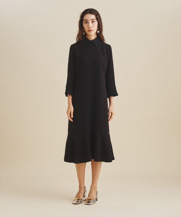 GRACE CONTINENTAL ダブルクロスドレス ブラック