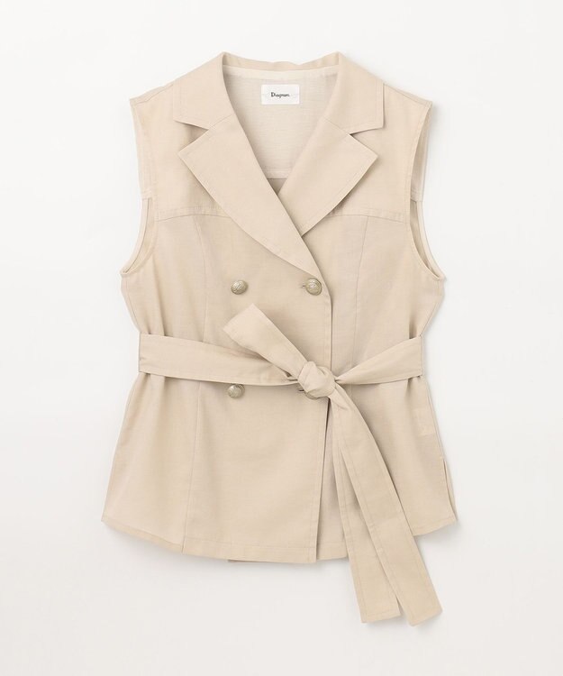 GRACE CONTINENTAL リネンタッチダブルブラウス ベージュ